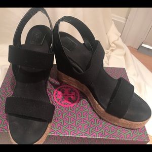 Tory Burch Two Band canvas wedge sandal